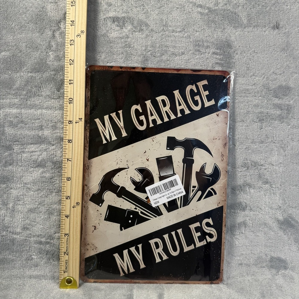 My‎ Garage My Rules Metal Sign